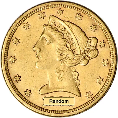 US Gold $5 Liberty Head Half Eagle - Extra Fine - Random Date • $611.46