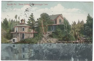 Stone Cottage Androscoggin Lake Wayne Maine Vintage Postcard • $3