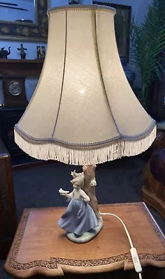 Lladro Nao Figure Lamp Girl With Dove & Shade • £41