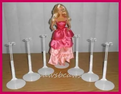 6 White KAISER 2201 Barbie Doll Stands Fit DISNEY PRINCESS Fashion Royalty • $26.99