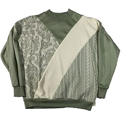 Vintage Sweater Pant Set Paisley Floral Knit Design Pullover Sz M Leisure 2pcs • $59.95