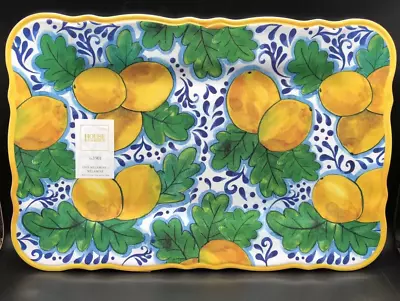 HOUSE & GARDEN MELAMINE Tuscan Lemon Blossoms LARGE Serving Tray (17 X11.5 ) NEW • $24.29