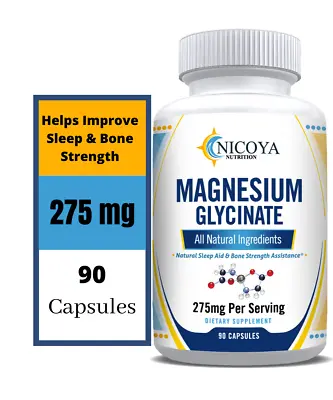 Magnesium Glycinate For Improved Sleep Stress & Anxiety Relief    (275MG) • $15