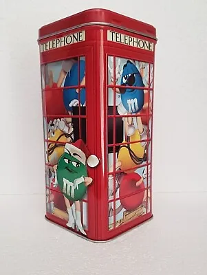 M&m's Tin ~ Red Telephone Booth ~ Christmas Village Series ~ 2002 ~ Empty Tin • $4.99