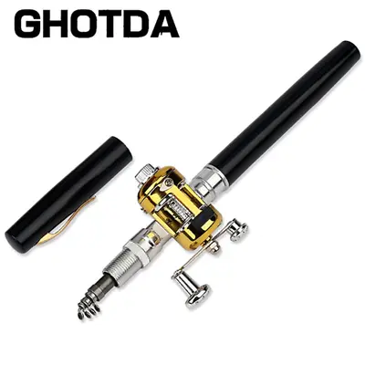 Portable Pocket Telescopic Mini Fishing Pole Pen Shape Folded Fishing Rod With R • $14.55