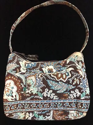 Vera Bradley Java Blue Brown Molly Small Hand Shoulder Bag Retired November 2010 • $10.99