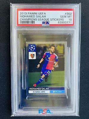 2013 Panini UEFA Champions League #302 Mohamed SALAH PSA 10 Rookie RC! Liverpool • $2599