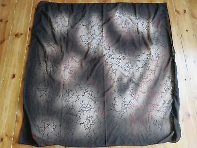 Nurel Made In Turkey Brown Ombre Signed Xl Square Scarf Blossom Tree Print • £4.99