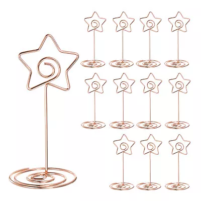 12pcs Table Number Holders 85mm Tall 40mm Base Width Star Rose Gold • £9.42