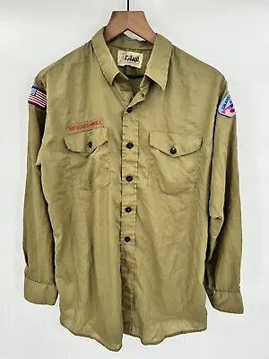 Vintage Boy Scouts Of America Men’s Uniform Shirt Long Sleeve USA Made Large • $16.99