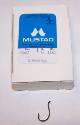 100 Mustad 9523 Size 6 Fly Tying Hooks Salmon Egg • $8