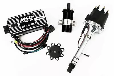 MSD Ignition 6AL Box W/ 85555 Pro Billet Distributor & SS Coil 6425 SBC BBC • $875.99