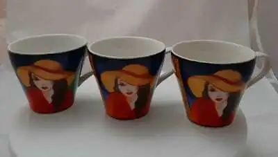 Set Of 3 Vintage Cafe Paris Coffee Tea Mug / Cup 4914 • $38.99