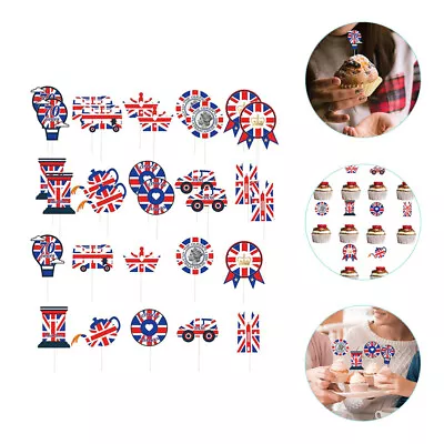  30 Pcs Cake Decoration British Flag Topper Table Union Jack Flags • £9.18