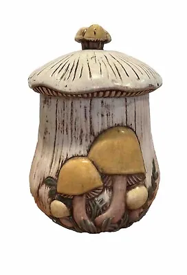 Vintage Arnels Mushroom Canister Cookie Jar With Lid Ceramic Pottery Large 11” • $19.99