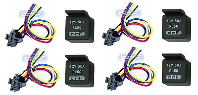 $14.25 • Buy 4 Pair 50 Amp 12v Bosch Style Relay& Harness Socket Spdt + 100% Copper Wires