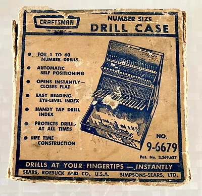 Craftsman Sears Roebuck Vintage Drill Case No. 9-6679 • $25