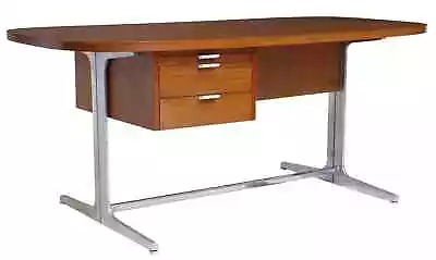 Vintage Midcentury Mahogany Desk By George Nelson For Mobilier International • $1850