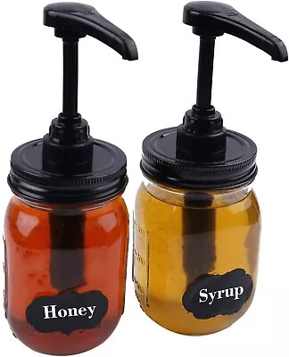 Mason Jar Syrup Dispenser Pump Lids For Regular Mouth Jar (2 Pack) Coffee Syr... • $20.76