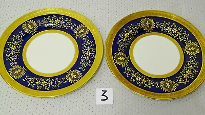 Coalport Lady Anne Cobalt  15.5cm Cake Plates X2 Pair 3 Tea  Set Dinner Service • £24.99