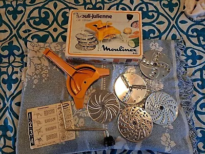 Moulinex 445 Mouli Julienne Vintage Food Shredder Slicer Original Box Complete • $59.99