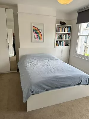 IKEA MALM Double Bed White With Storage - Collection From Victoria Park London • £41