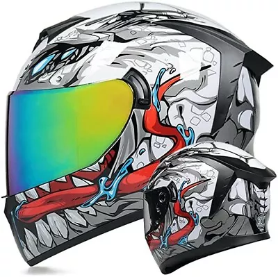 MotuoMr Unisex-Adult Full Face Motorcycle Helmet DOT Approved Motorbike Moped St • $85