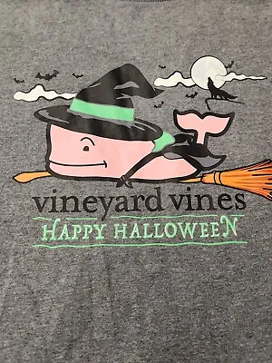 Vineyard Vines Girl Boy T-Shirt Gray Long Sleeve Halloween Witch Size XL 14/16 • $16.99