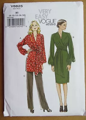 Vogue  Very Easy  Sewing Pattern V8825: Lady's Tunic Dress & Trousers: 8-16 • £15.75