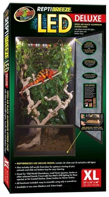 $183.02 • Buy Zoo Med ReptiBreeze LED Deluxe Open Air Aluminum Screen Cage X-Large (24 L X ...