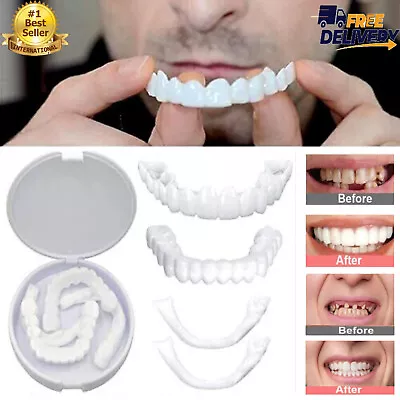 $22.99 • Buy Smile Snap On UpperBottom Teeth Denture Veneers Set Eat False Dental Tooth Cover