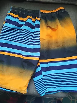 B. Split Swim Trunks Orange Blue Black. Sz L • $10