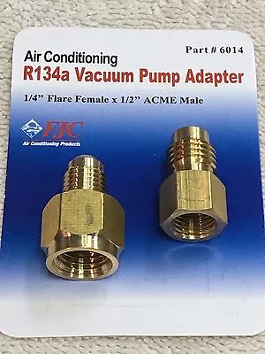 R134 To R12 & R12 To R134a Brass Heavy Duty Tank Vacuum Pump Adapter Set FJC INC • $15.95