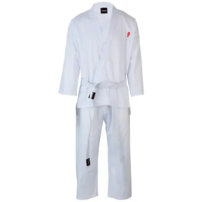 Adult Karate Suit Martial Arts White Uniform With Free White Belt Top Quality • £12.99