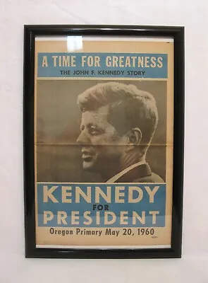 John F Kennedy Oregon Newspaper Primary Poster Insert Original May 10 1960 JFK • $25