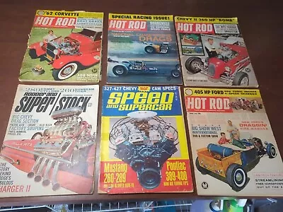 Lot Of 6 HOT ROD MAGAZINES 1962 RAT RODS CHEVY  RARE! Rodder And Super Stock • $18.88