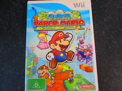 NINTENDO Wii GAME   SUPER PAPER MARIO   2007 NINTENDO Wii PAL.COMPLETE IN CASE • $10.50