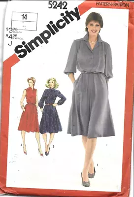 Vintage 1981 Ladies Shirt Dress 3 Versions Sewing Pattern Bust 92 Cm Checked • £6.50