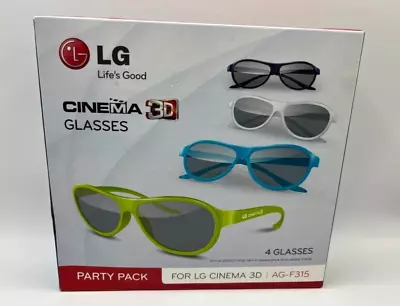 LG AG-F315 Cinema 3D Glasses Party Pack For LG Cinema TV 4 Pairs Of Glasses NEW • £8.99