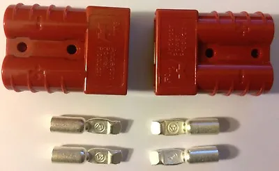 Authentic Anderson SB50 Connector Kit Red 6 AWG  2 Pack 2 Connectors + 4 Contact • $12.98