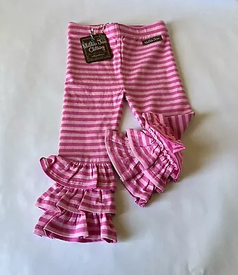 NEW Matilda Jane 18-24 M Ruffle Benny Leggings Pink Striped Pants • $16.95