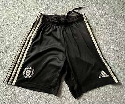 Adidas Manchester United Away Shorts Black - Man Utd Football -Size Small • £2