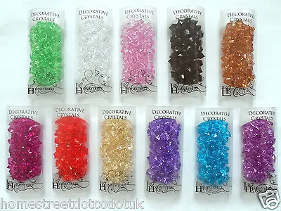 Decorative Crystals Acrylic Ice Chunks For Craft Or Centrepieces Many Colours • £7.95
