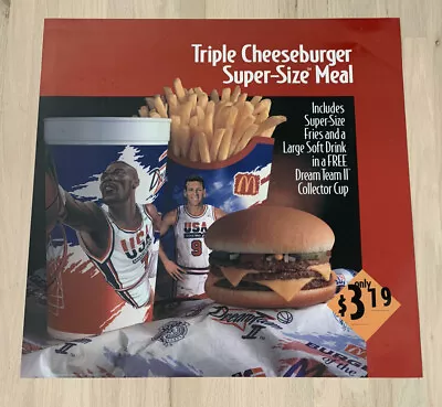 Vintage McDonald’s 1994 USA Basketball Dream Team II Display Sign Translite • $29.99