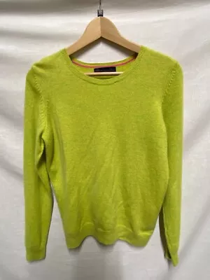 Ladies M&S Green Mix Round Neck 100% Cashmere Jumper UK 10 - CG S89 • £14.99