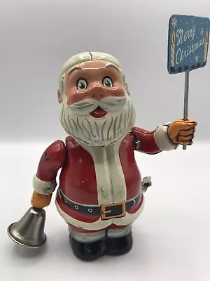 Vintage 1950's BELL RINGING SANTA CLAUS Wind Up Toy TN Tin Japan • $5.98