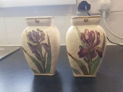 Antique Pair Of Doulton Burslem Hand Painted Vases. Please Look. Beautiful. • £19.99