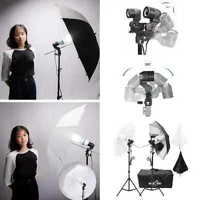  Photography Umbrella Kit 150W Daylight Bulb Light Stand E27 Bulb Holder  • £8.99