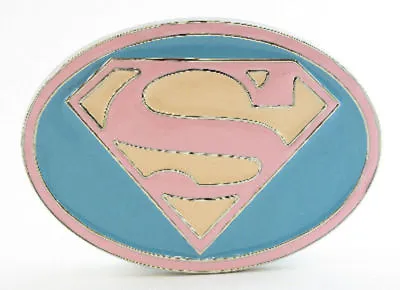 Super Hero S Super Man Supergirl Faded Logo Belt Buckle Dc Superman Snap Belt • £5.49