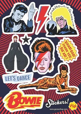 DAVID BOWIE A5 Vinyl Sticker Sheet • £4.99